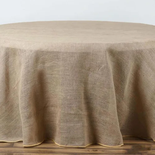 Vista 37 de Efavormart Mantel Redondo de Arpillera Sintética de Yute Natural de 90 Pulgadas - Cubierta de Mesa Rústica Boho Chic Estilo Granja para Navidad