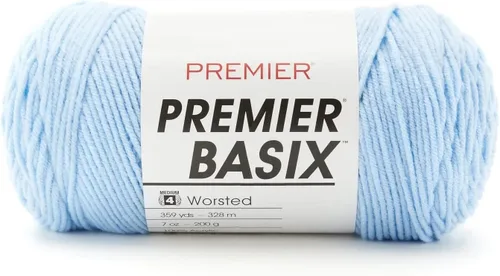 Vista 37 de Premier Yarns Basix, hilo de estambre sólido, hecho de acrílico, hilo ideal para ganchillo y tejido, color blanco, 359 yardas