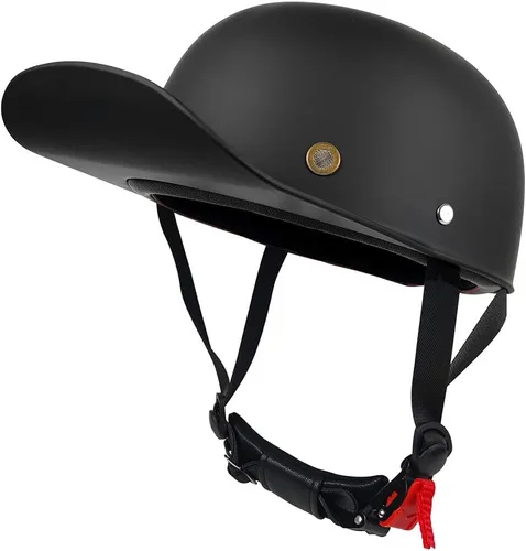 Vista 6 de Casco de motocicleta vintage para hombres y mujeres adultos, casco de moto de cara abierta, casco retro medio casco de moda gorra de béisbol casco