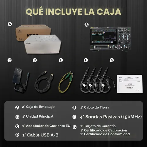 Vista 6 de RIGOL Osciloscopio digital DHO914S 125 MHz 4-Ch + 16 Digital 1.25 GSa/s 12-bit 50 Mpts UltraAcquire 1,000,000 wfms/s AFG + Bode Plot LAN/USB/HDMI