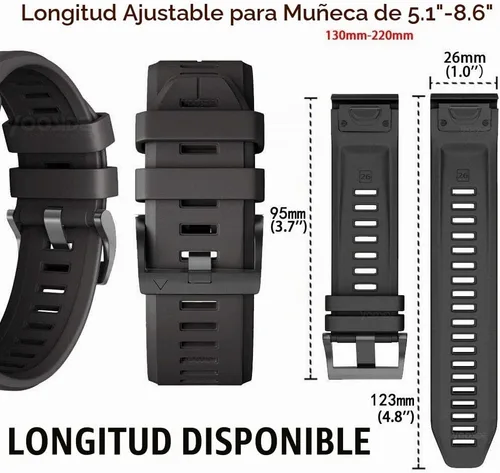 Vista 6 de Fenix 5X Plus - Correa de silicona para reloj, YOOSIDE de 0.086 pulgadas, ajuste rápido, impermeable, correa de repuesto para reloj Garmin Fenix