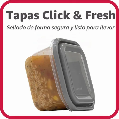 Vista 5 de GoodCook EveryWare Juego de 30 recipientes de plástico sin bisfenol A para almacenamiento de alimentos con tapas, 60 piezas en total