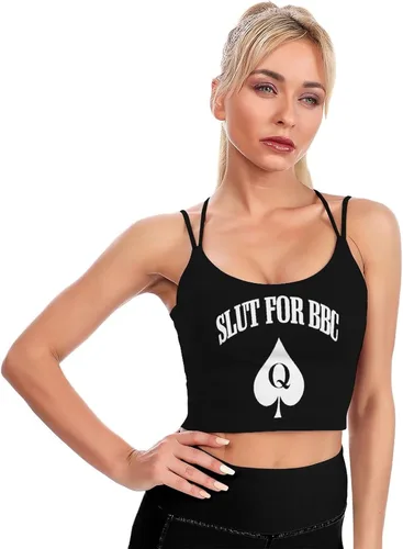 Vista 4 de Slut for BBC - Sujetadores deportivos para mujer, yoga, fitness, brasier acolchado cómodo para dormir, regalos divertidos para esposa, novia