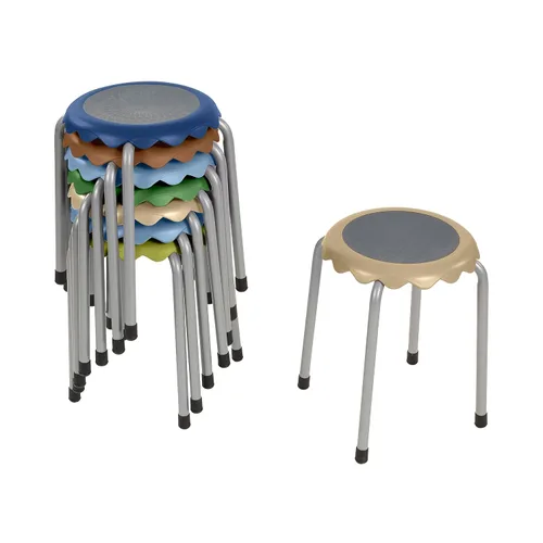 Vista 17 de ECR4Kids Daisy Taburete apilable con juego de asientos deslizantes, asientos flexibles, surtido, 8 piezas