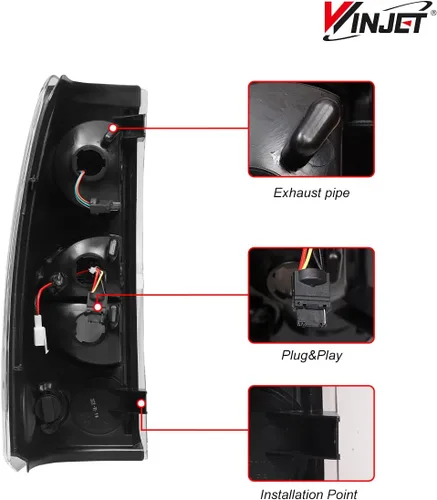 Vista 3 de Winjet Luces traseras LED aptas para Chevrolet Silverado 1999-2006 y 1999-2003 GMC Sierra montaje de luz trasera con luz LED intermitente/luz