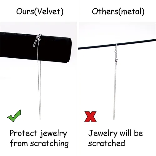 Vista 4 de Pangkeep Soporte de pulsera de 3 niveles, soporte de exhibición de pulseras negras, exhibiciones de joyería para vender collares y cadenas
