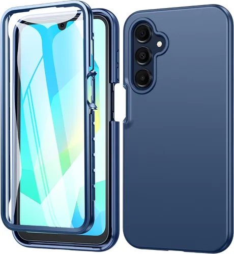 Vista 15 de FNTCASE Funda para Samsung Galaxy A15-5G: Funda para teléfono con protector de pantalla incorporado Funda protectora de silicona para teléfono
