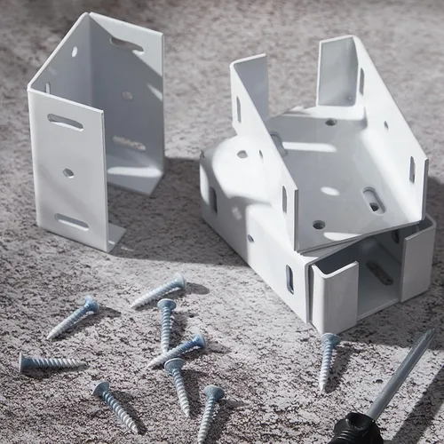 Vista 7 de Hicarer Soporte de valla de aluminio resistente con tornillos para panel de cercado de vinilo y kit de soporte de barandilla de plataforma