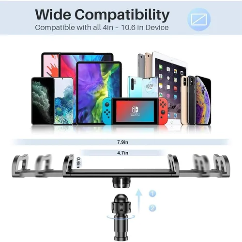 Vista 9 de Soporte para tablet de cuello de cisne, soporte universal flexible de 360°, soporte para brazo perezoso, soporte de abrazadera para iPad mini/Air A03