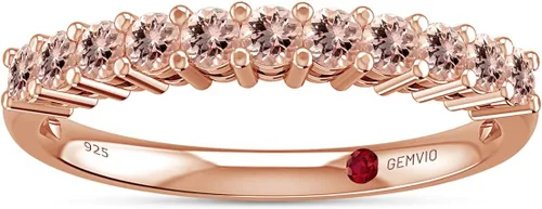 Vista 2 de Colección de 13 CTTW Anillo de compromiso apilable de aniversario y boda con piedras preciosas de corte redondo de 13 CTTW en oro de 14 quilates