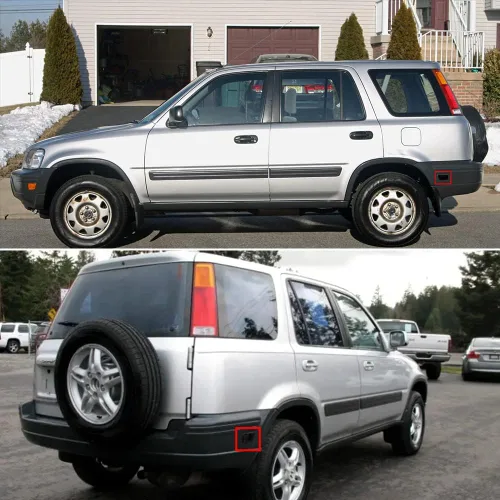 Vista 6 de 2 luces de marcador lateral para parachoques trasero, carcasa de lente ahumada, para Honda CR-V 1997-2001