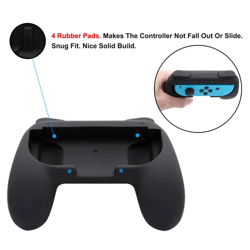 Vista 5 de FastNail Nintendo control switch joy-con agarre Negro