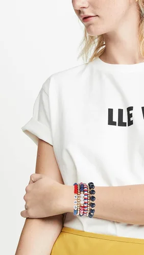 Vista 6 de Colorido juego de pulseras de cuentas de arcilla Heishi para mujer, apilables, disco de vinilo, polímero con cuentas, pulseras elásticas preppy