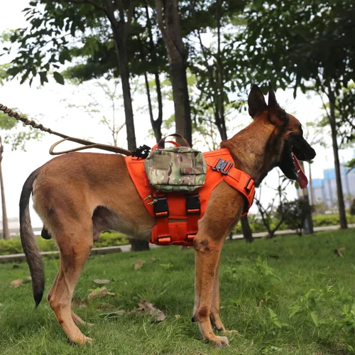 Vista 4 de ICEFANG GN3 - Arnés táctico para perros con 6 hebillas, chaleco Molle con asa, cobertura de 3/4 del cuerpo, panel de gancho y bucle para parche