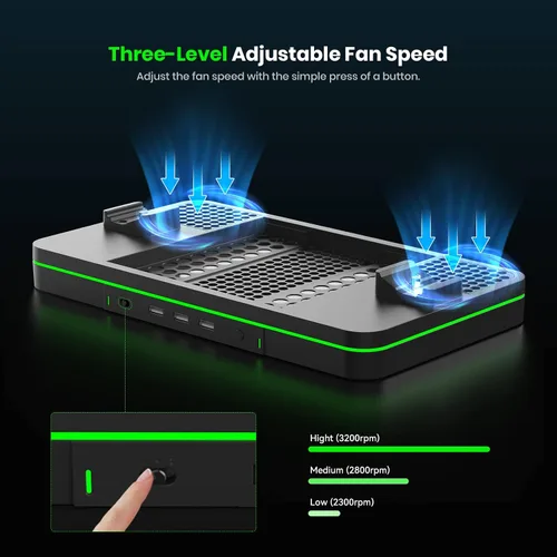 Vista 4 de Charging Stand with Cooling Fan, CODOGOY Vertical Stand Compatible with Xbox Series XS Console&Controller, Dual Controller Charger Station Dock with