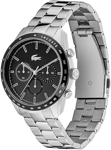 Vista 4 de Lacoste Boston - Reloj de cuarzo para hombre con correa de acero inoxidable plateado 20 modelo 2011079 plateado Reloj de cuarzo cronógrafo