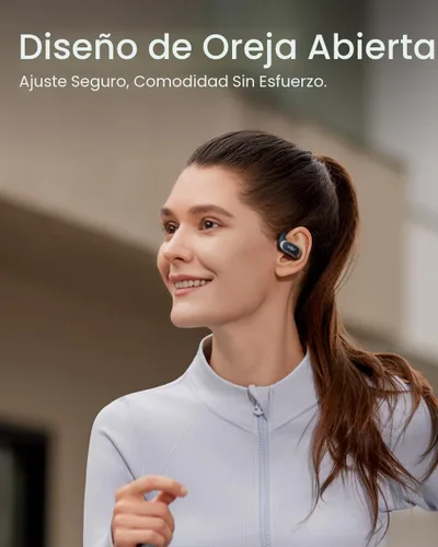 Vista 2 de SHOKZ OpenFit Air - Auriculares de oreja abierta, auriculares verdaderamente inalámbricos, resistentes al agua, ganchos seguros para uso diario