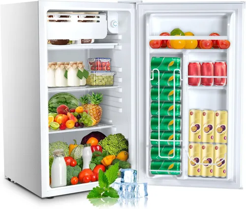Vista 11 de Electactic Refrigerador compacto de 2.56 pies cúbicos con puerta individual reversible, NEGRO