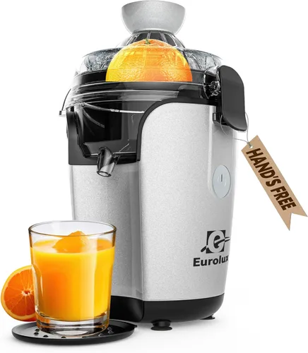 Vista 9 de Eurolux Exprimidor eléctrico de cítricos manos libres, exprimidor de limón y pomelo de limón, fácil de limpiar, (gris)