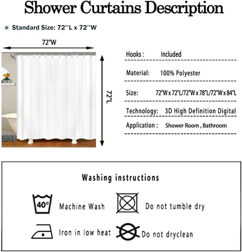 Vista 70 de Feelyou Cortina de ducha con diseño de gato para decoración de baño, bonita cortina de baño para puestos de bañeras, accesorios de baño divertidos