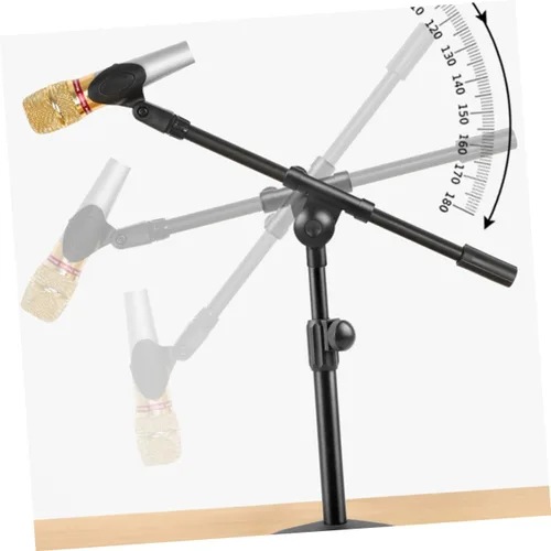 Vista 9 de Luxshiny Poste de micrófono telescópico con adaptador de cabeza de tornillo, micrófono de construcción de metal, brazo de pluma para estudios