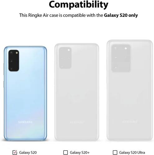 Vista 3 de Ringke Funda Air compatible solo con Galaxy S20 (2020), delgada, flexible, a prueba de golpes, TPU - transparente
