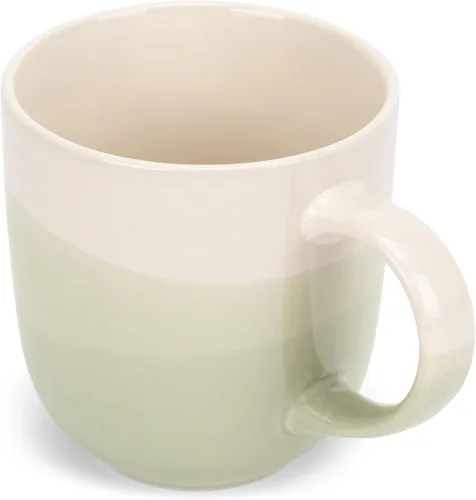 Vista 3 de Elanze Designs Paquete de 2 tazas de café de cerámica de cerámica de 14 onzas, color verde eucalipto