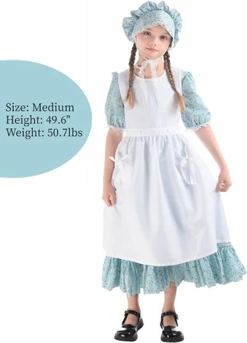 Vista 48 de Nuoqi - Vestidos de pionera para niñas, disfraz colonial