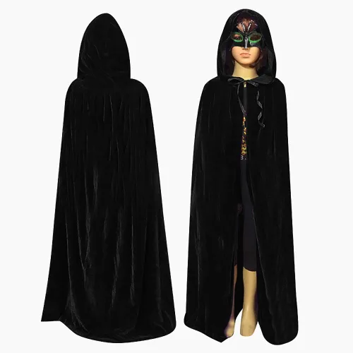 Vista 2 de QBSM Capa con capucha para niños disfraz de bruja de Halloween capa de cosplay de vampiro de 3 a 16 años