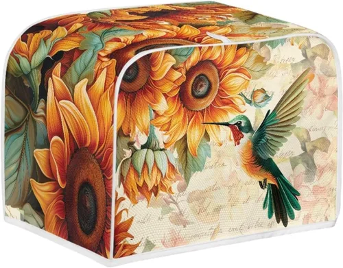 Vista 24 de doginthehole Cubierta para tostadora de libélula para cocina, fundas de electrodomésticos pequeños, estilo bohemio, para microondas, tostadora