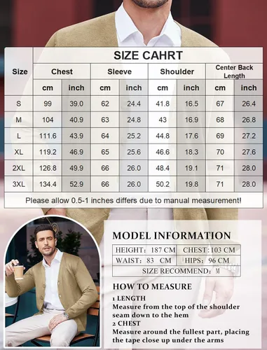 Vista 6 de COOFANDY Suéter de punto con cuello en V para hombre, casual, ligero, con botones