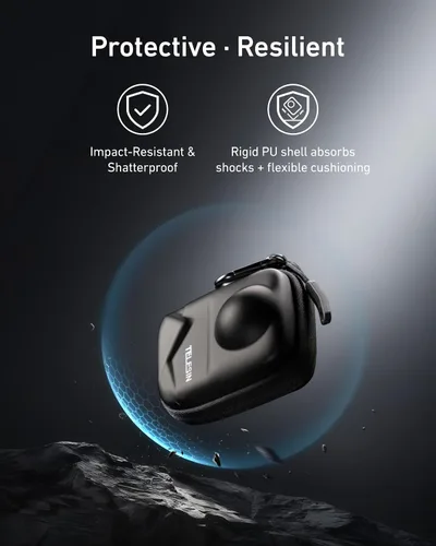 Vista 6 de TELESIN Osmo 360 - Funda de transporte para DJI Osmo 360, bolsa de almacenamiento pequeña portátil, funda protectora, protector de viaje con correa