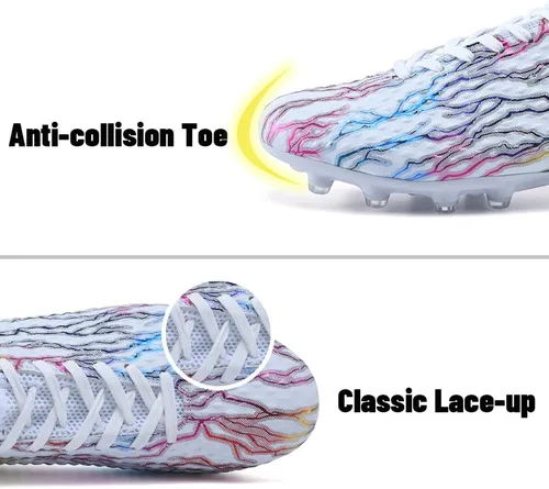 Vista 3 de Maylrvjv Zapatos de fútbol para hombre, botas de fútbol sala, tacos de competición, zapatillas deportivas para interiores y exteriores