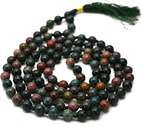 Vista 2 de Japa Mala - Collar de 108 cuentas de oración y pulsera Mala para meditación, Gema