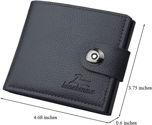 Vista 25 de Cartera delgada para hombre con monedero, cartera minimalista con cremallera, carteras plegables para hombre con tarjetero de crédito, cartera