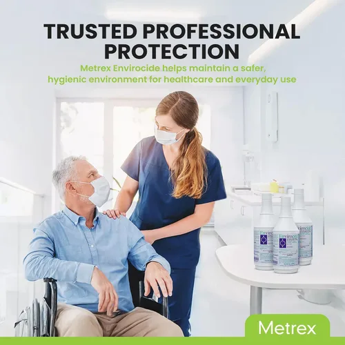 Vista 7 de Metrex Envirocide - Botella desinfectante para superficies de 24 onzas, limpiador de instrumentos médicos, espray limpiador de superficies listo