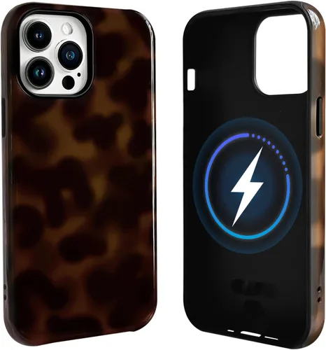 Vista 17 de NITITOP Funda magnética compatible con iPhone 11, compatible con MagSafe lindo diseño estético de leopardo ámbar tortuga para mujeres, hombres