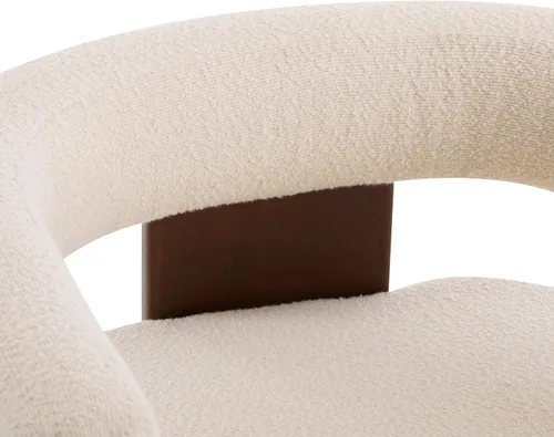 Vista 7 de Christopher Knight Home Nettie - Silla decorativa moderna para sala de estar, sofá individual de tela Boucle con marco de madera, cómoda silla
