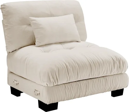 Vista 52 de SoarFlash Moderno sofá reclinable de terciopelo para sala de estar, sofá biplaza para apartamento, sofá de almacenamiento con marco de madera Azul