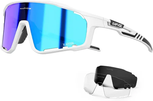 Vista 10 de KAPVOE 3 Lens Cycling Sunglasses Men Women K76