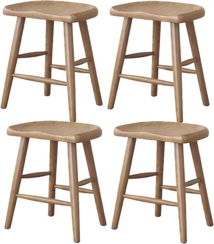 Vista 13 de Juego de sillas de comedor de madera, silla de comedor moderna, sillas de cocina de granja, taburete de vestíbulo, silla sin brazos para cocina