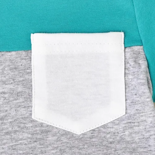 Vista 36 de Ropa para bebé niño pequeño, trajes de verano de manga corta, camiseta de retazos y pantalón con bolsillo, conjunto de 2 piezas, 12 meses a 4 años