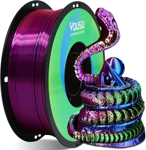 Vista 27 de Yousu Seda de Doble Color Filamento PLA para 3D Impresora Filamento Coextrusión PLA Multicolor Filamento PLA 1.75mm (± 0.03 mm) Compatible