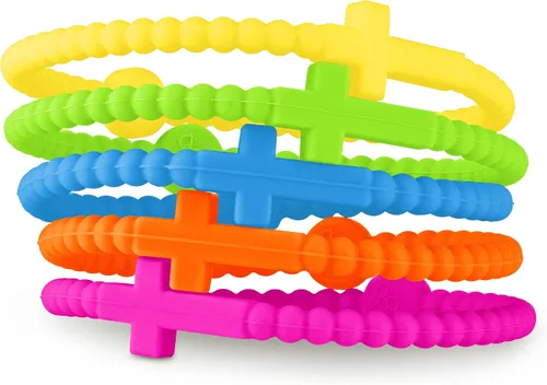 Vista 23 de Ryan & Rose Pulseras Jesús - Pulsera de silicona cruzada aleación