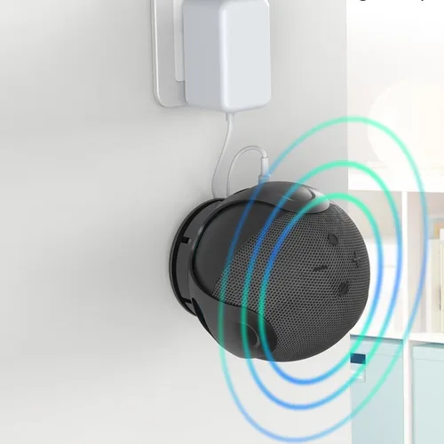 Vista 5 de awakentti Soporte de pared 2 en 1 para Echo Dot de 4ª generación, accesorios que ahorran espacio, resistente, colgador de salida para altavoz