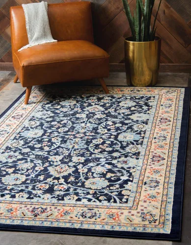 Vista 24 de Unique Loom Sialk Hill Collection - Alfombra de área Washington (6' 1" x 9' Rectángulo Burdeos/Crema)