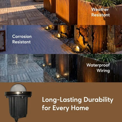 Vista 7 de Ironsmith Foundary Series™ Solid Brass Half Moon Cover In-Ground Well Light – Complete 12V Landscape Fixture w/ MR16 LED (3000K 38°), Waterproof