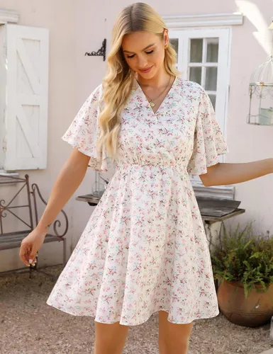 Vista 2 de MISSKY Women's Swiss Dot Mini Dress