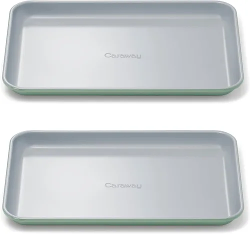 Vista 25 de Caraway Bandeja pequeña de cerámica antiadherente para hornear (9 x 13 pulgadas), no tóxica, sin PTFE ni PFOA, apta para horno, núcleo de acero Negro