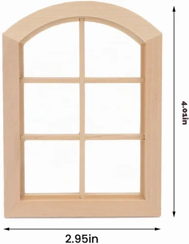 Vista 4 de Ventanas de casa de muñecas 1: Marco de ventana miniatura de 6 paneles a escala de 12 paneles, decoración de casa de bricolaje, modelo de ventana